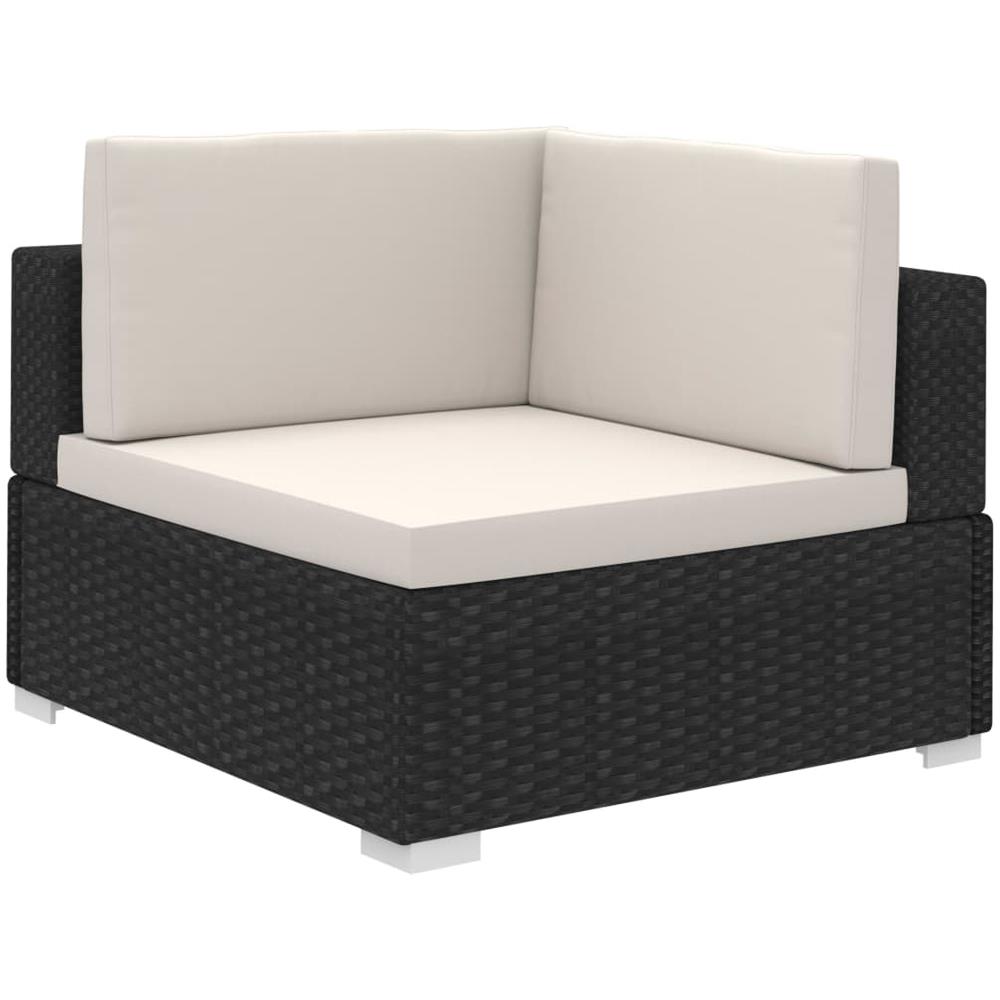 Set Divani Da Giardino 6 Pz Con Cuscini In Polyrattan Nero - Foto 2