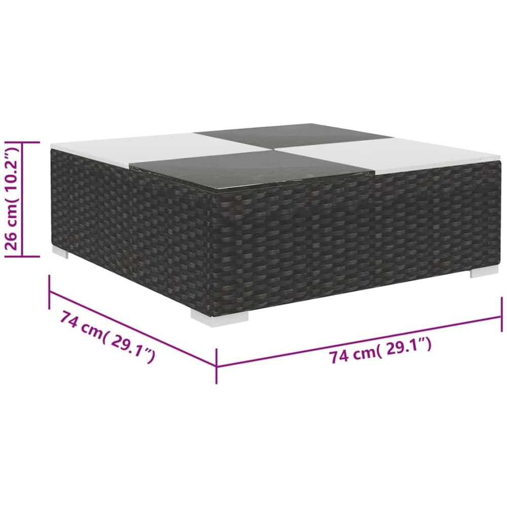 Set Divani Da Giardino 6 Pz Con Cuscini In Polyrattan Nero - Foto 9