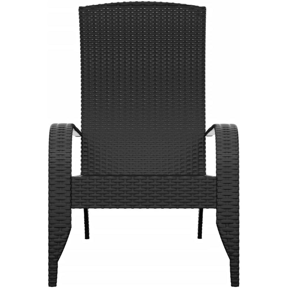 Sedia Adirondack da Giardino Nera in Polyrattan - Foto 3