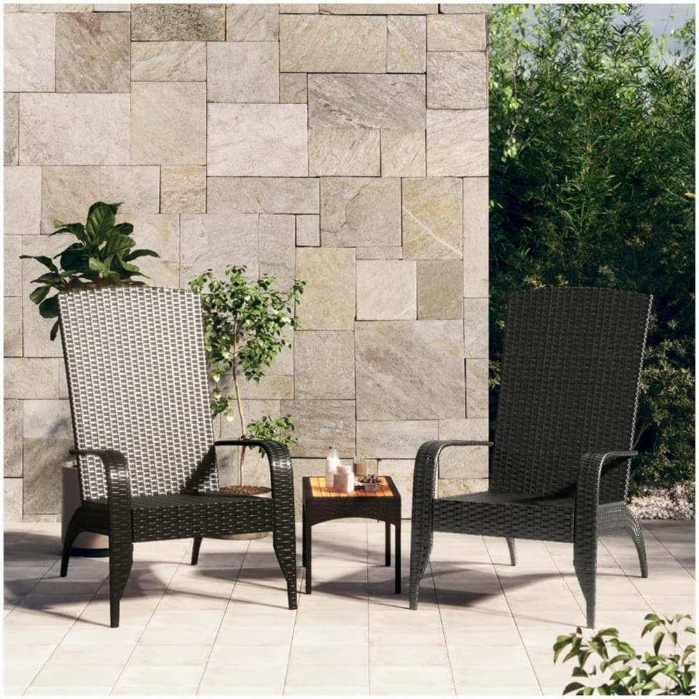 Sedia Adirondack da Giardino Nera in Polyrattan - Foto 1