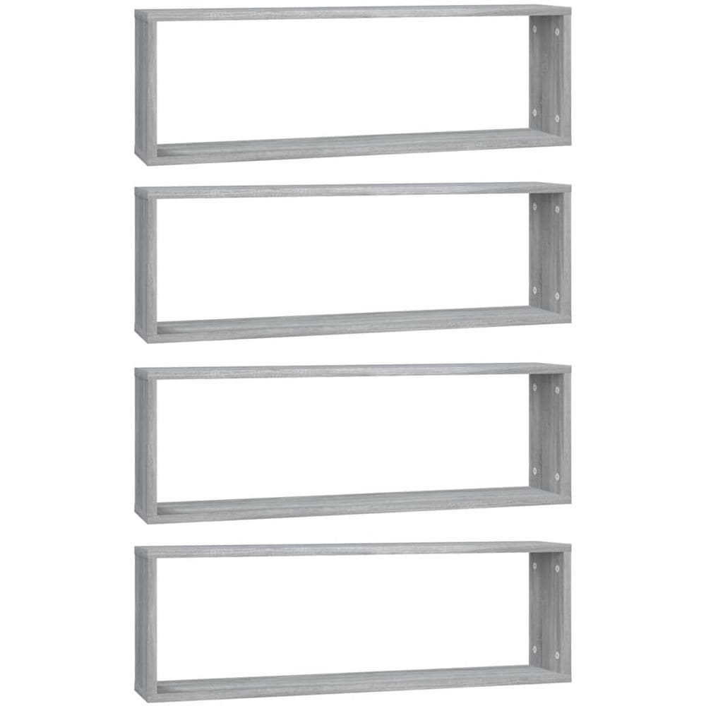 Mensole Cubo Muro 4 Grigio Sonoma 80x15x26,5 Legno Multistrato - Foto 2