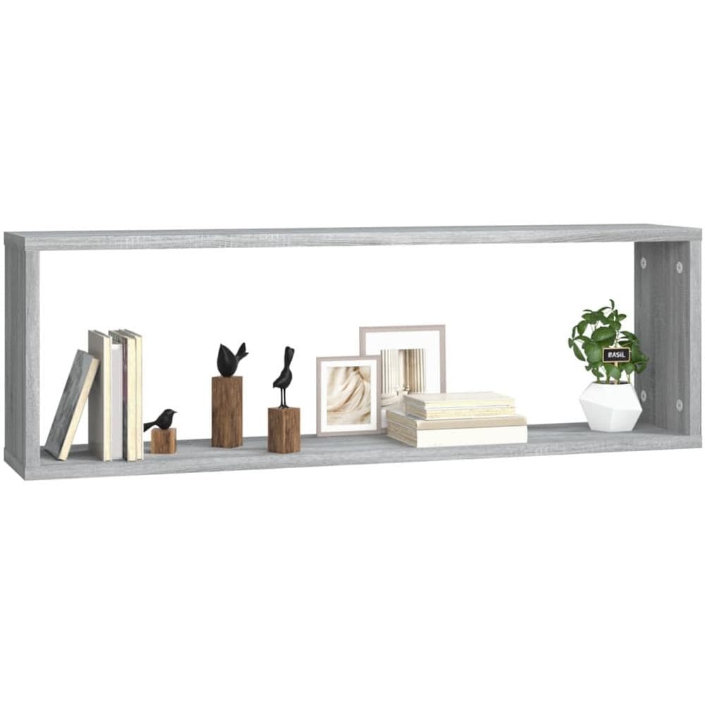 Mensole Cubo Muro 4 Grigio Sonoma 80x15x26,5 Legno Multistrato - Foto 3