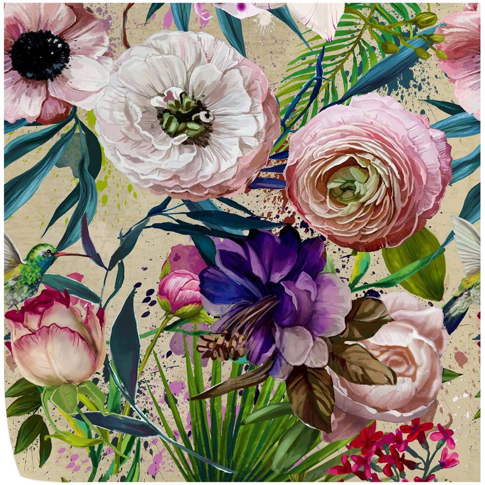 Carta Da Parati Floreale Con Fiori Rosa In Fogli Di Vera Carta Vegana, Made In Italy, 200x280cm, 5,5mq - Foto 1