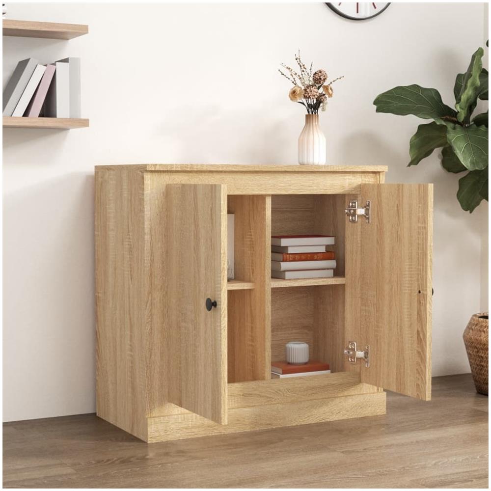 Credenza Rovere Sonoma 70x35,5x67,5 Cm In Legno Multistrato - Foto 3