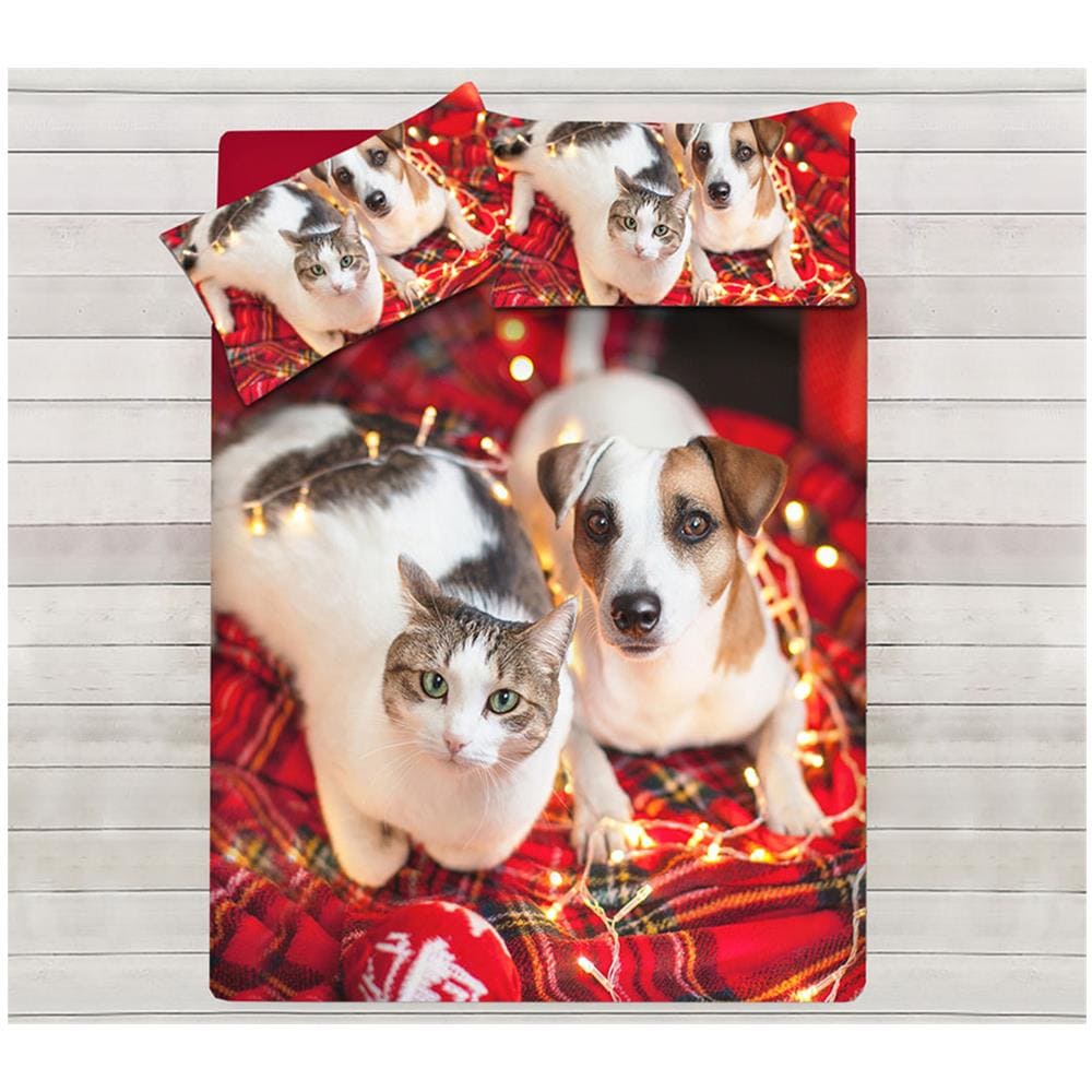 Parure Copripiumino Coppia Federe Letto 100% Cotone Sogni D''oro Disegno Puppies Singolo Puppies - Foto 1