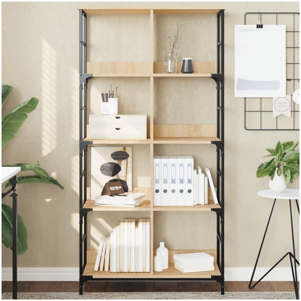 Libreria Rovere Sonoma 78,5x33x153 Cm In Legno Multistrato - Foto 1