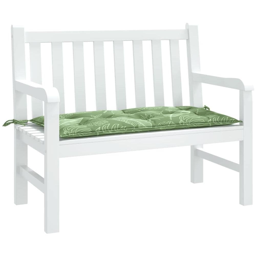 Cuscino Panca Giardino Con Motivo A Foglie 110x50x7 Cm Tessuto - Foto 3