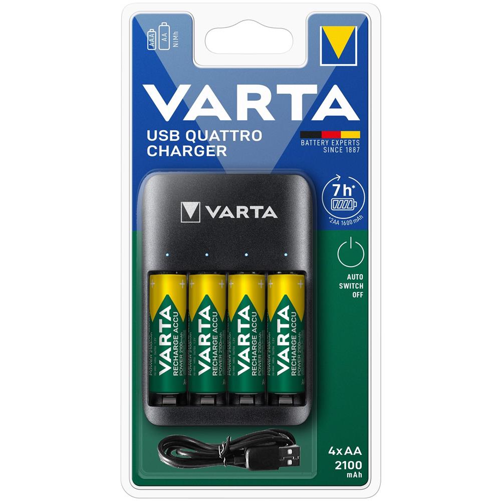 CARICA BATTERIE + 4PILE STILO AA 2100 MAH - Foto 1