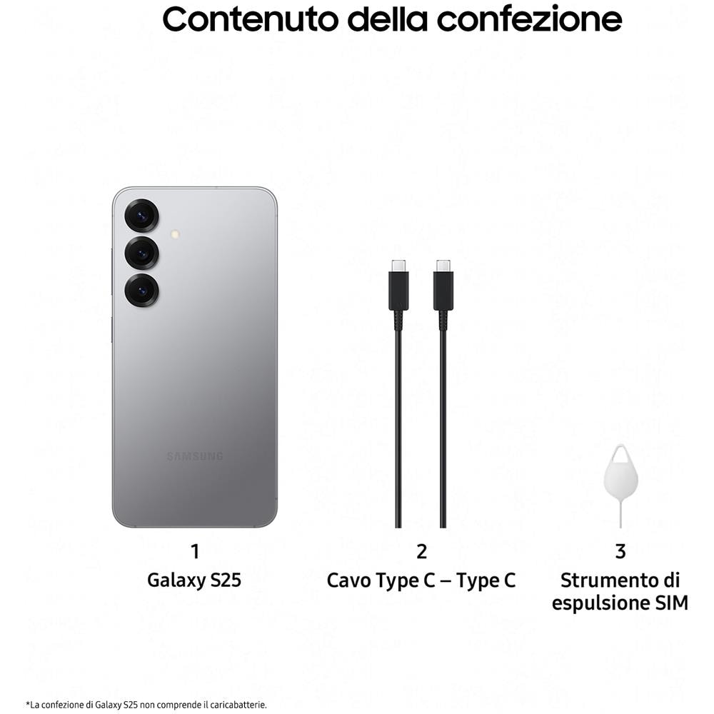 Galaxy S25 5G AI 128GB 12GB Ram Display 6.2'' FHD+ Dynamic AMOLED 2X Fotocamera 50MP Dual SIM NanoSIM + eSIM Snapdragon 8 Elite Android 15. 000 mAh Silver Shadow Italia - Foto 7