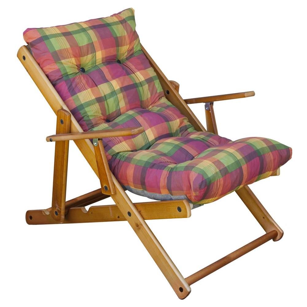 Poltrona Harmony 3 Posizioni Struttura Legno Tessuto In Cotone Arredo Giardino - Foto 1