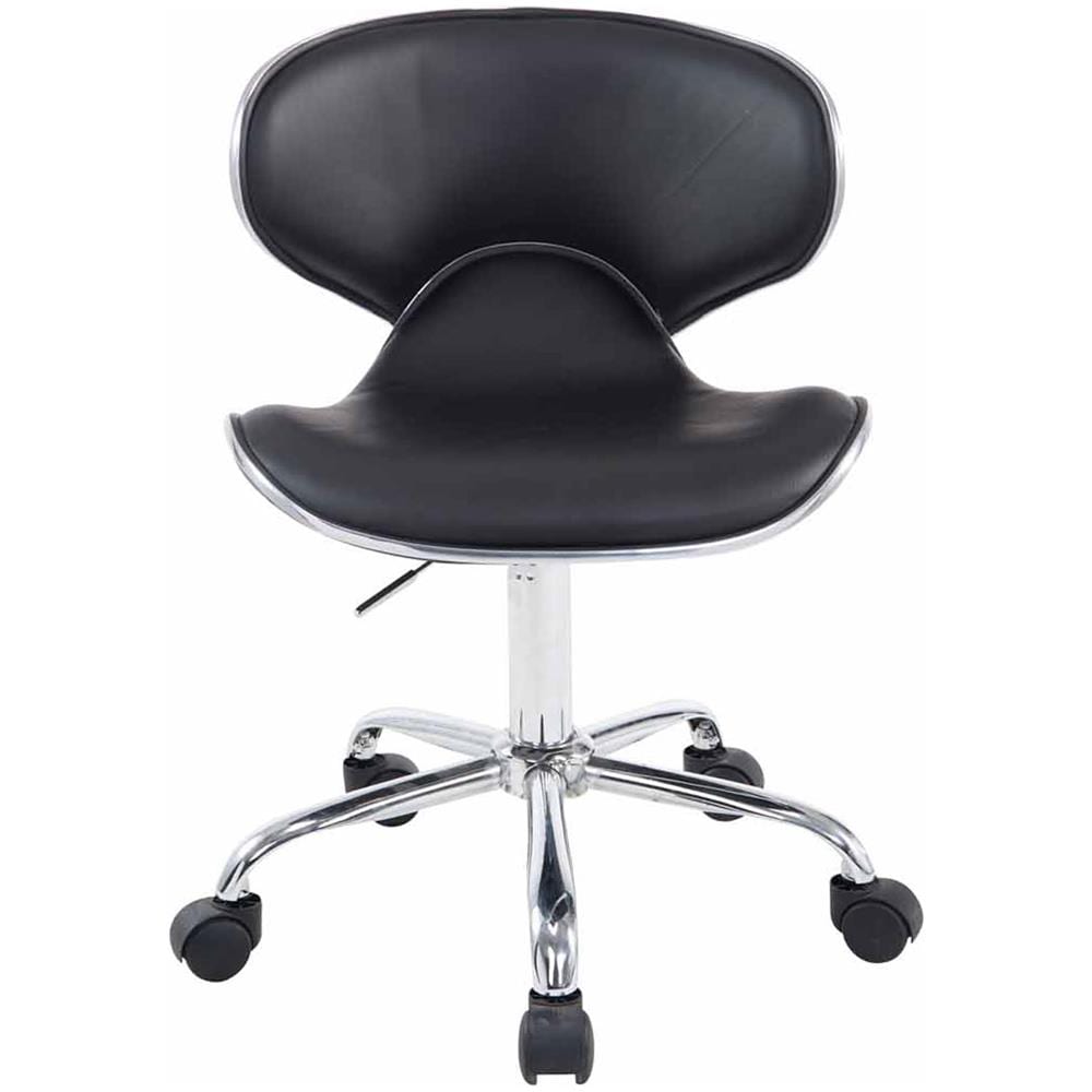 Sedia Sgabello da Lavoro Las Vegas V2 - Sedia con Ruote Scrivania o Ambulatorio I Poltroncina Pc in Similpelle, Imbottita Regolabile 45-61 cm I Sedia Studio Design Nero - Foto 2