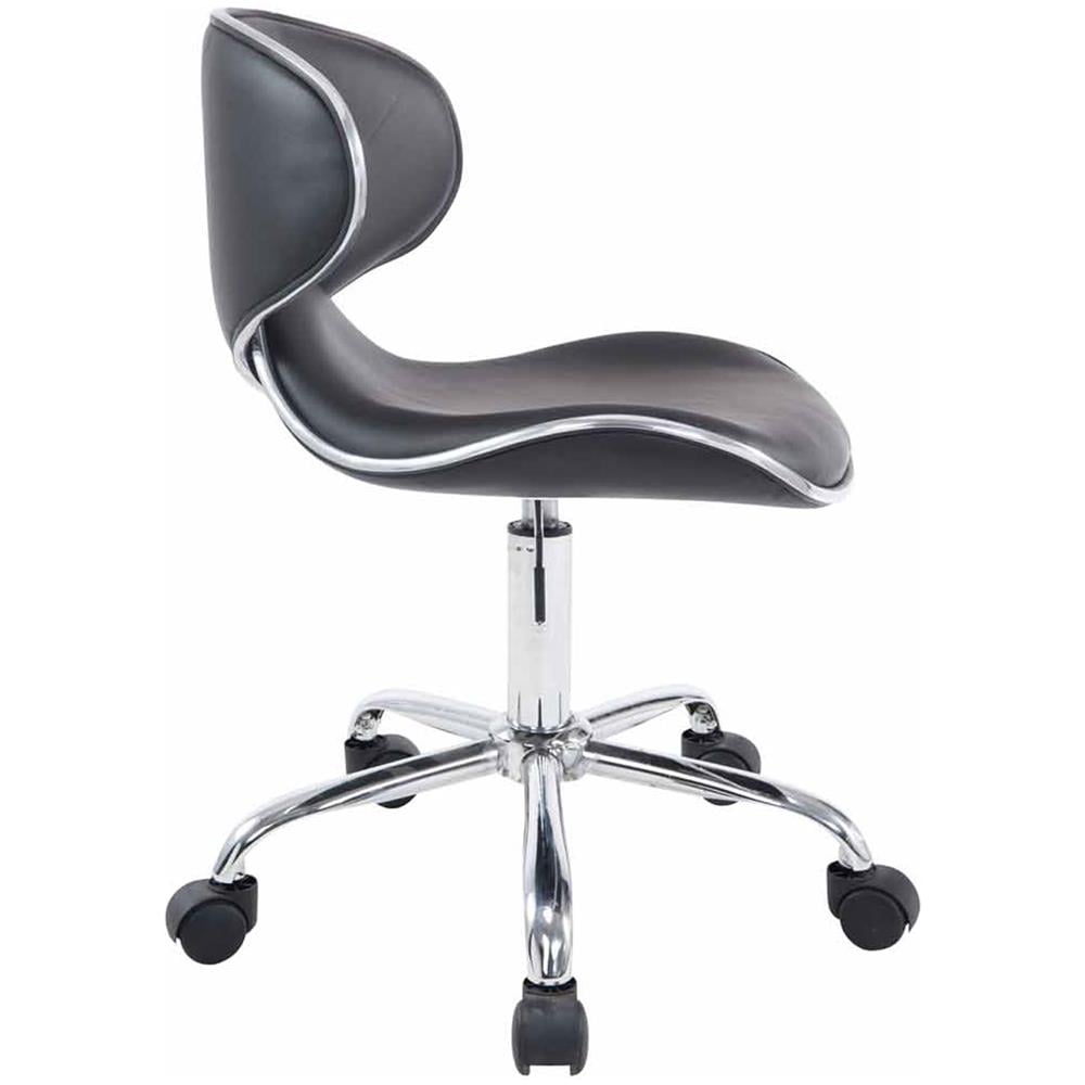 Sedia Sgabello da Lavoro Las Vegas V2 - Sedia con Ruote Scrivania o Ambulatorio I Poltroncina Pc in Similpelle, Imbottita Regolabile 45-61 cm I Sedia Studio Design Nero - Foto 3