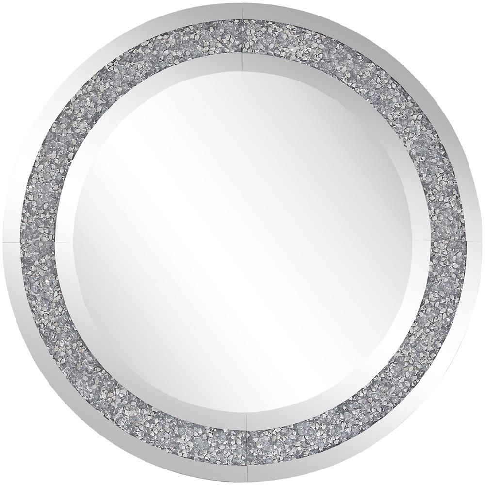 Specchio Da Parete Argento Ø70 Cm Erbray - Foto 1