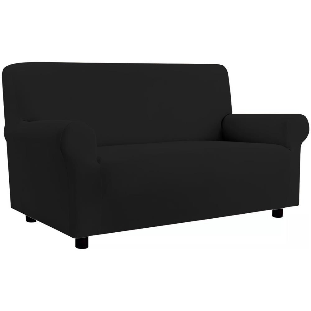 Copridivano Elasticizzato Antimacchia Modello Zeno Colore Nero 4 Posti Nero - Foto 1