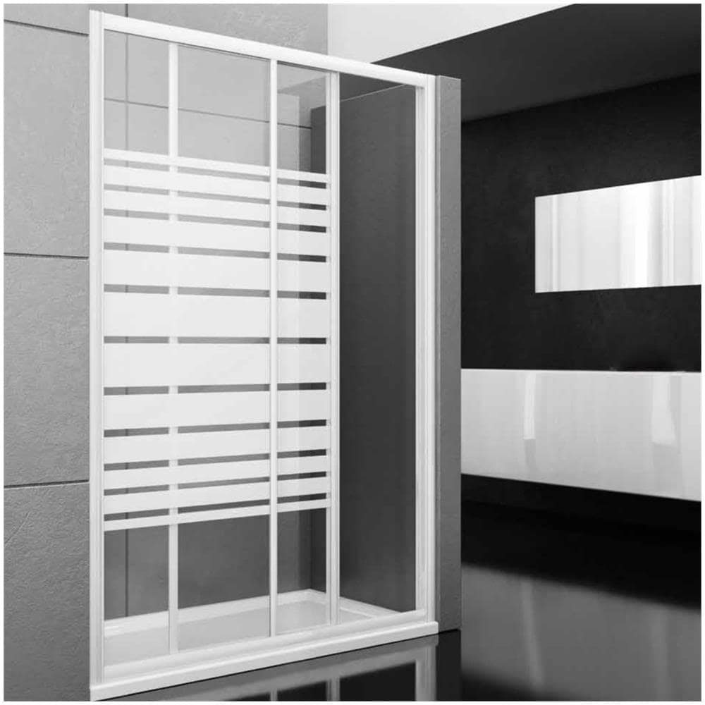 Porta Doccia Scorrevole Slide Per Box Nicchia Due Ante Cristallo Temprato *** Misure : 97-101xh185 Cm Serigrafato - Foto 1