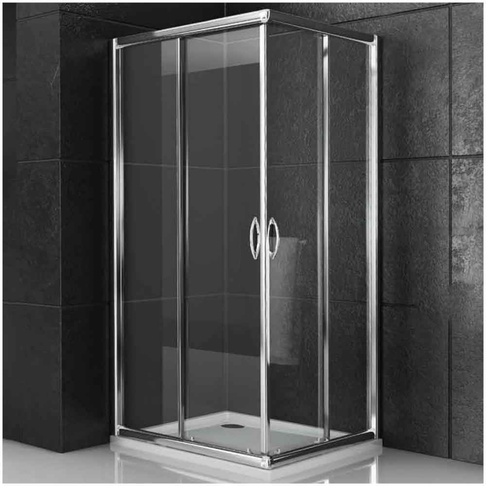 Cabina Doccia Angolare Con Ante Scorrevoli In Cristallo Temprato *** Misure : 67-70x97-100xh190 Cm - Foto 1