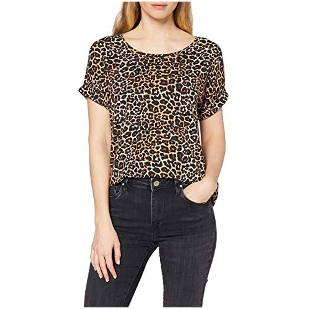 Onlmoster S / s Top Noos Jrs T-shirt, Multicolore (black Aop: Leo Aop), S Donna - Foto 1