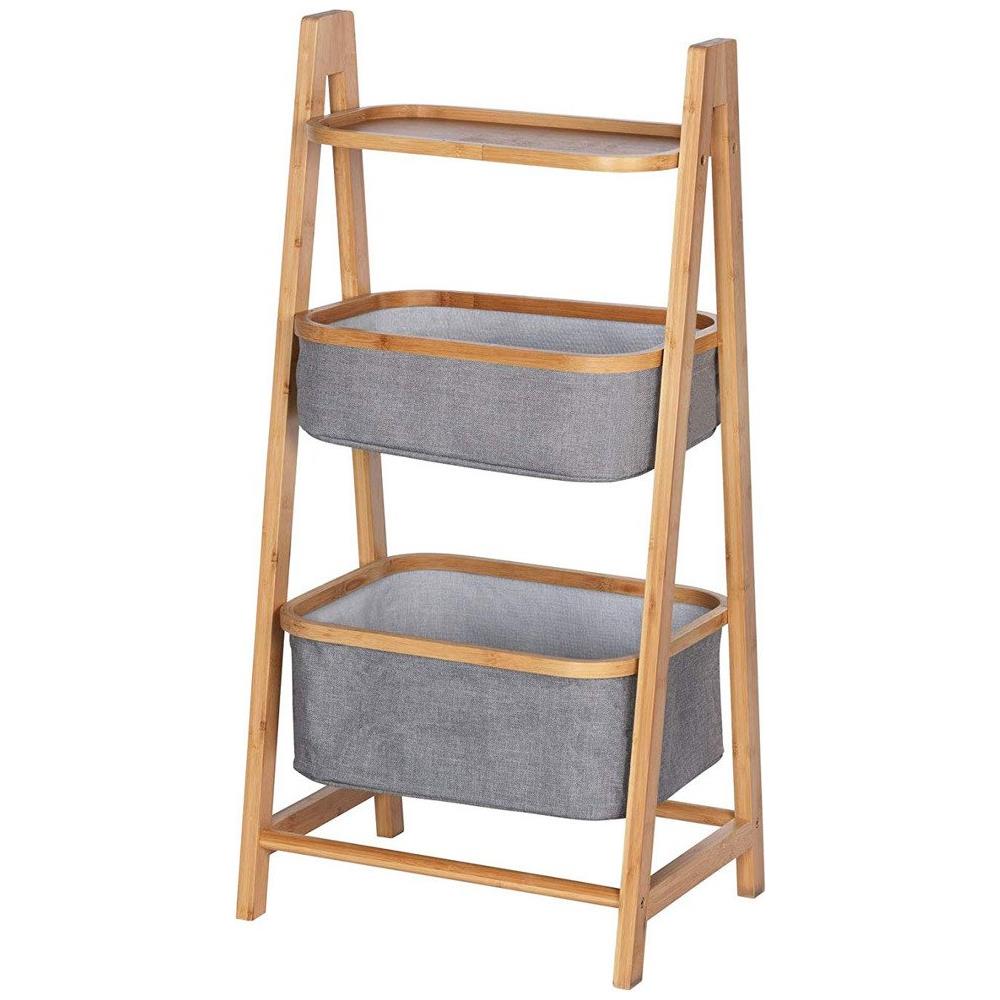 Mensola Due Ripiani Bahari, Due Cestini Con Disegno Di Bambù, Wenko - Foto 1