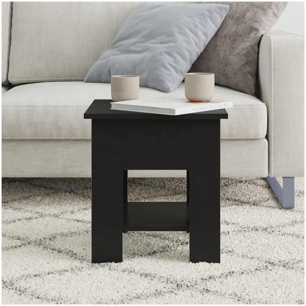 Tavolino Da Salotto Nero 40x40x42 Cm In Legno Multistrato - Foto 3