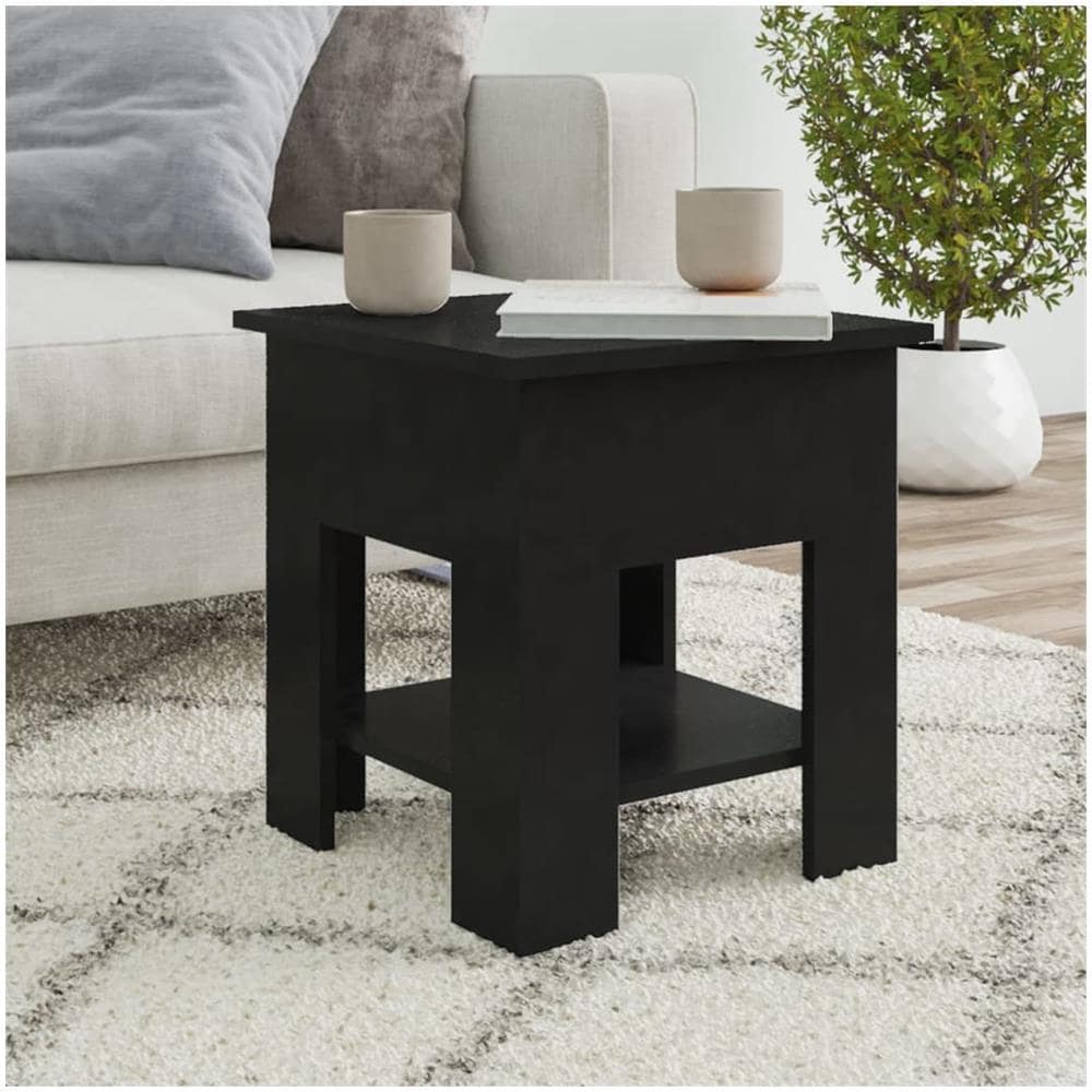Tavolino Da Salotto Nero 40x40x42 Cm In Legno Multistrato - Foto 1