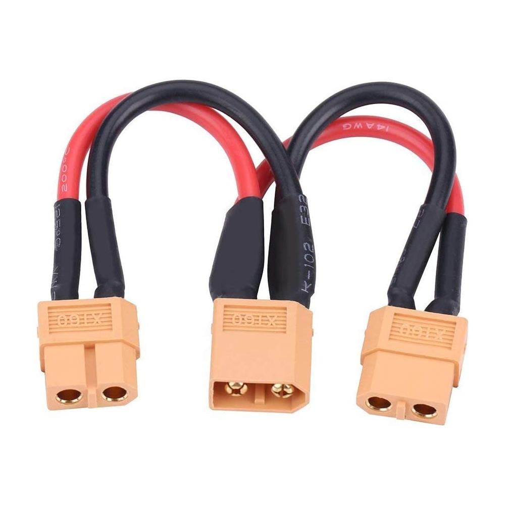 Xt60 Connettore A Spina Cavo Adattatore Per Connettore Per Batteria Parallela 14awg Cavo Per Rc Lipo (1 Femmina A 2 Maschi), 1 Pezzo - Foto 3