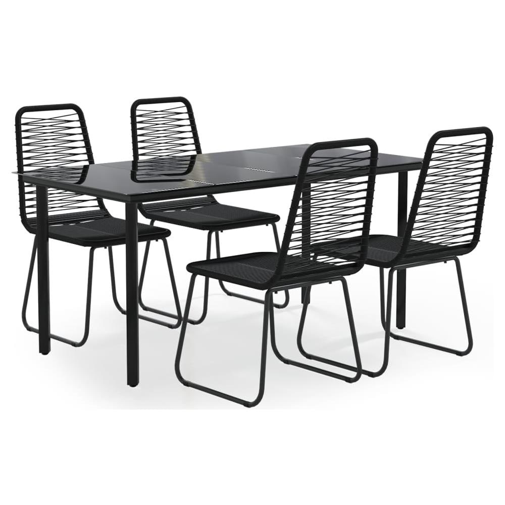Set Da Pranzo Da Giardino 5 Pz Nero - Foto 2