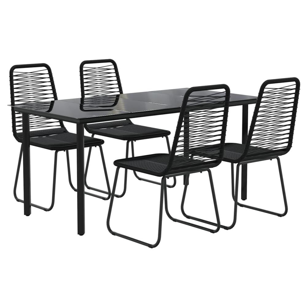 Set Da Pranzo Da Giardino 5 Pz Nero - Foto 3