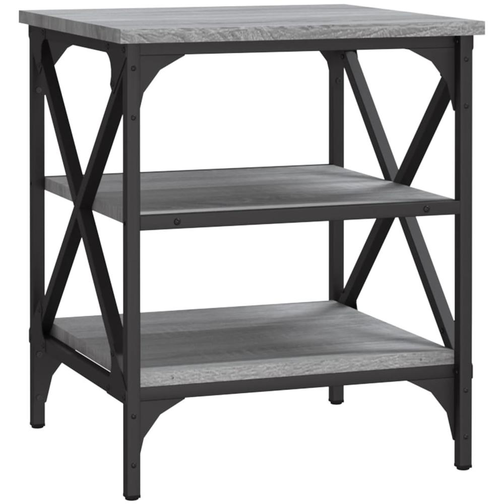 Tavolino Grigio Sonoma 40x42x50 Cm In Legno Multistrato - Foto 2