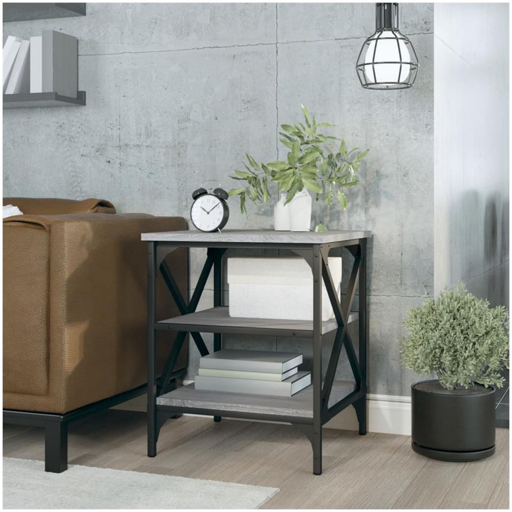 Tavolino Grigio Sonoma 40x42x50 Cm In Legno Multistrato - Foto 1