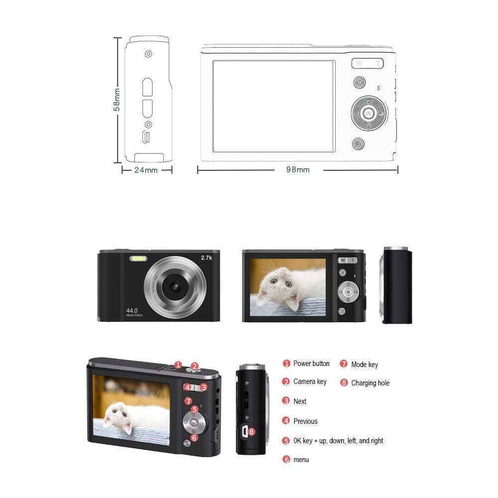 Fotocamera Digitale 48mp Zoom 16x Video 4k Black - Foto 2