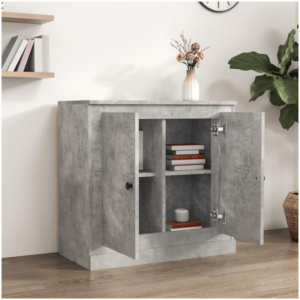 Credenza Grigio Cemento 70x35,5x67,5 Cm In Legno Multistrato - Foto 3