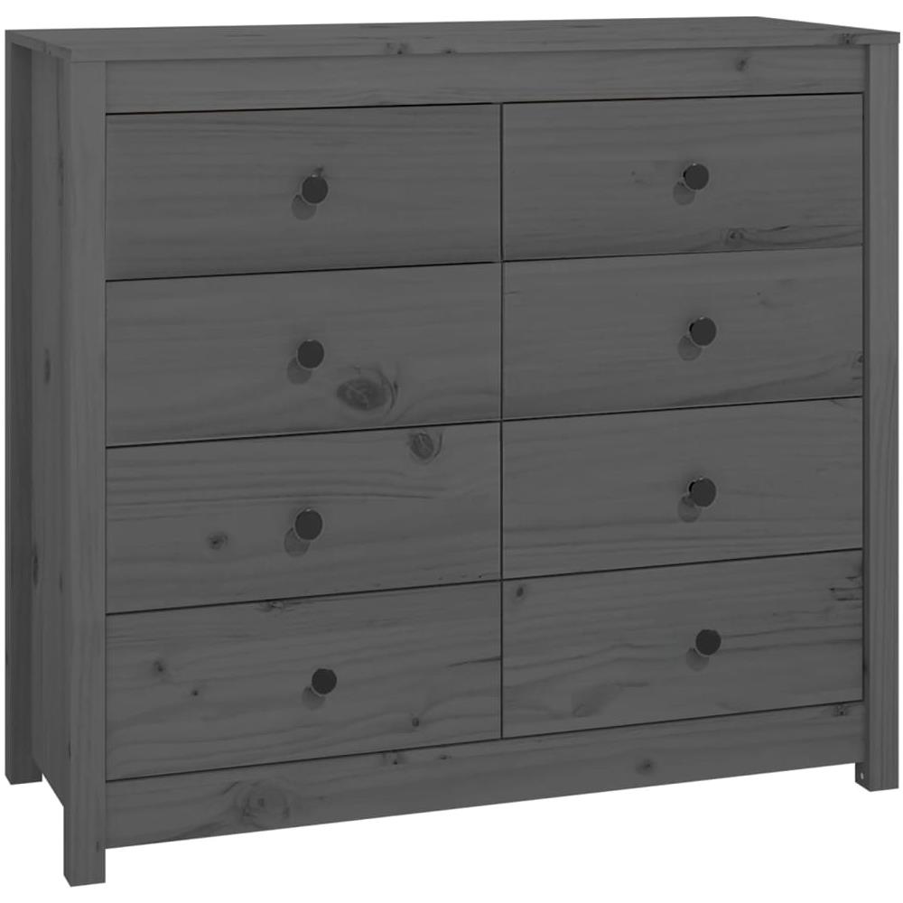 Armadietto Miele Grigio 100x40x90 Cm In Legno Massello Di Pino - Foto 2