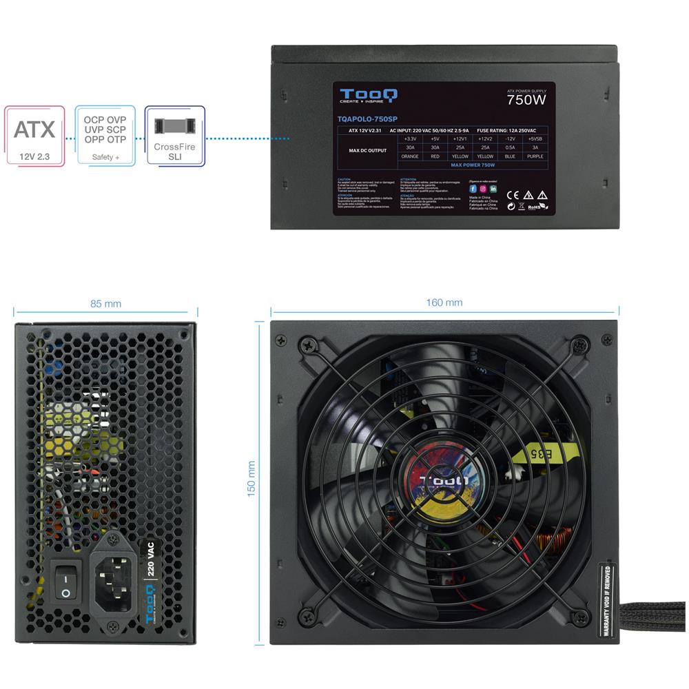 Alimentatore Tqapolo-750sp Pfc Attivo 750w Atx - Foto 7