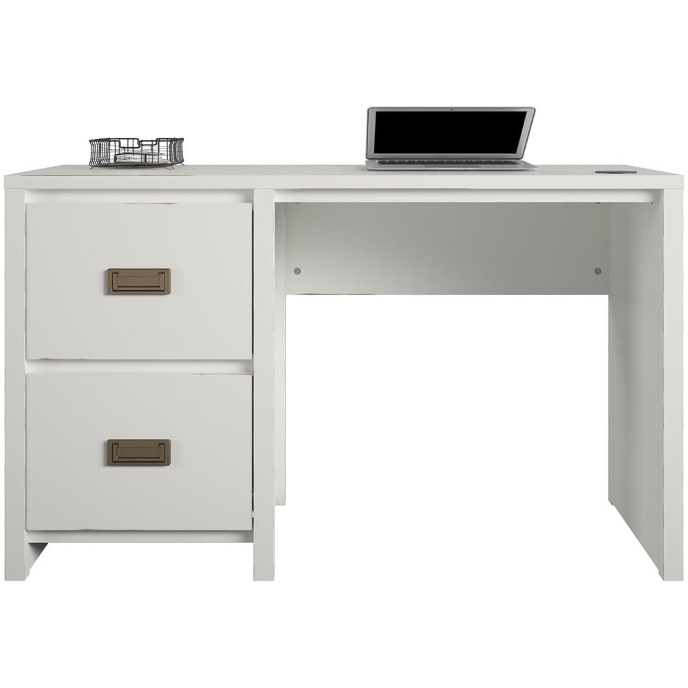 Monarch Hill Scrivania A Piedistallo Con 2 Cassetti In Mdf Bianco - Foto 2