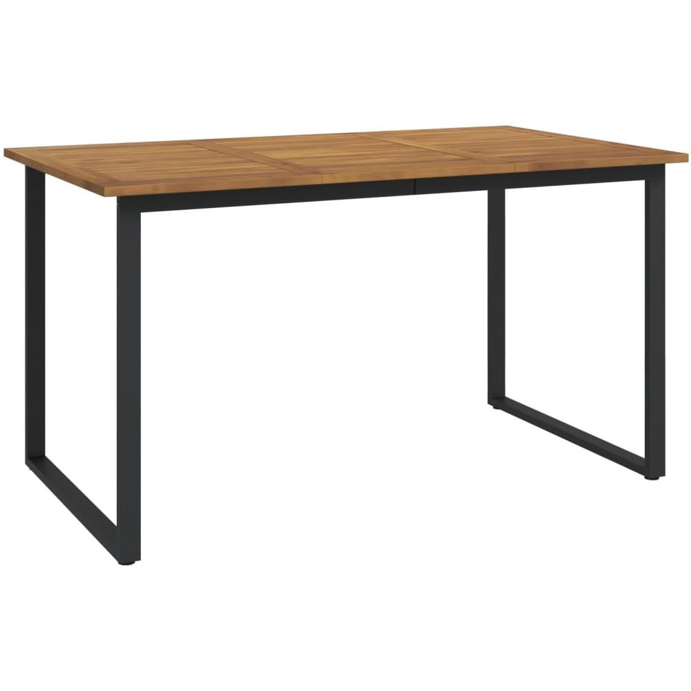 Tavolo Giardino Con Gambe A U 140x80x75cm Legno Massello Acacia - Foto 2