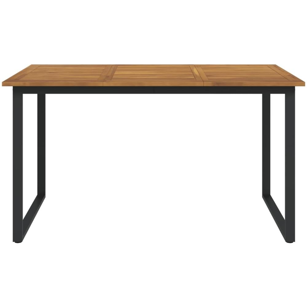 Tavolo Giardino Con Gambe A U 140x80x75cm Legno Massello Acacia - Foto 3