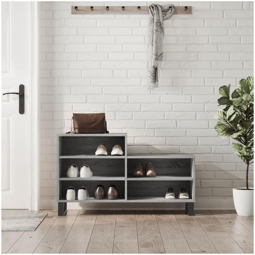 Scarpiera Grigio Sonoma 102x36x60 Cm In Legno Multistrato - Foto 1
