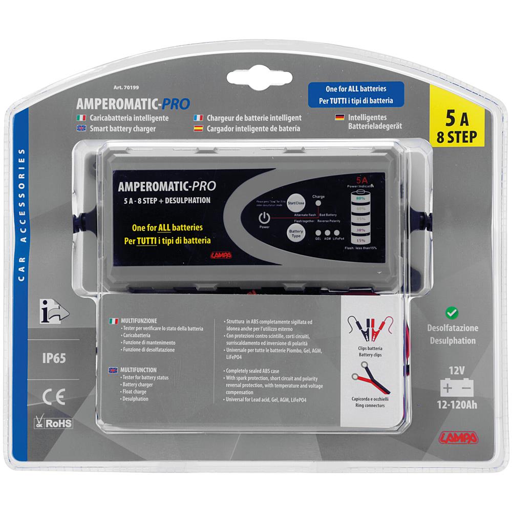 Amperomatic Pro, Caricabatteria Intelligente, 12v - 5a - Foto 2