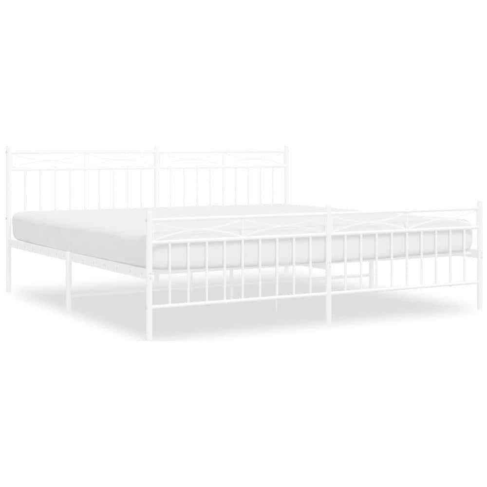 Giroletto Con Testiera E Pediera Metallo Bianco 193x203 Cm - Foto 2