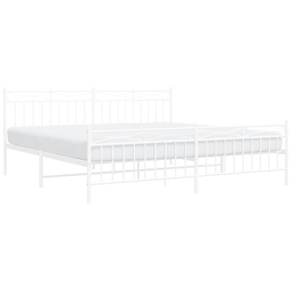 Giroletto Con Testiera E Pediera Metallo Bianco 193x203 Cm - Foto 3
