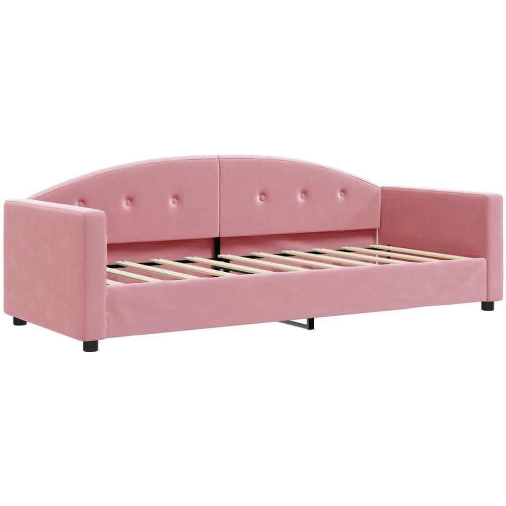 Letto Da Giorno Rosa 80x200 Cm In Velluto - Foto 1