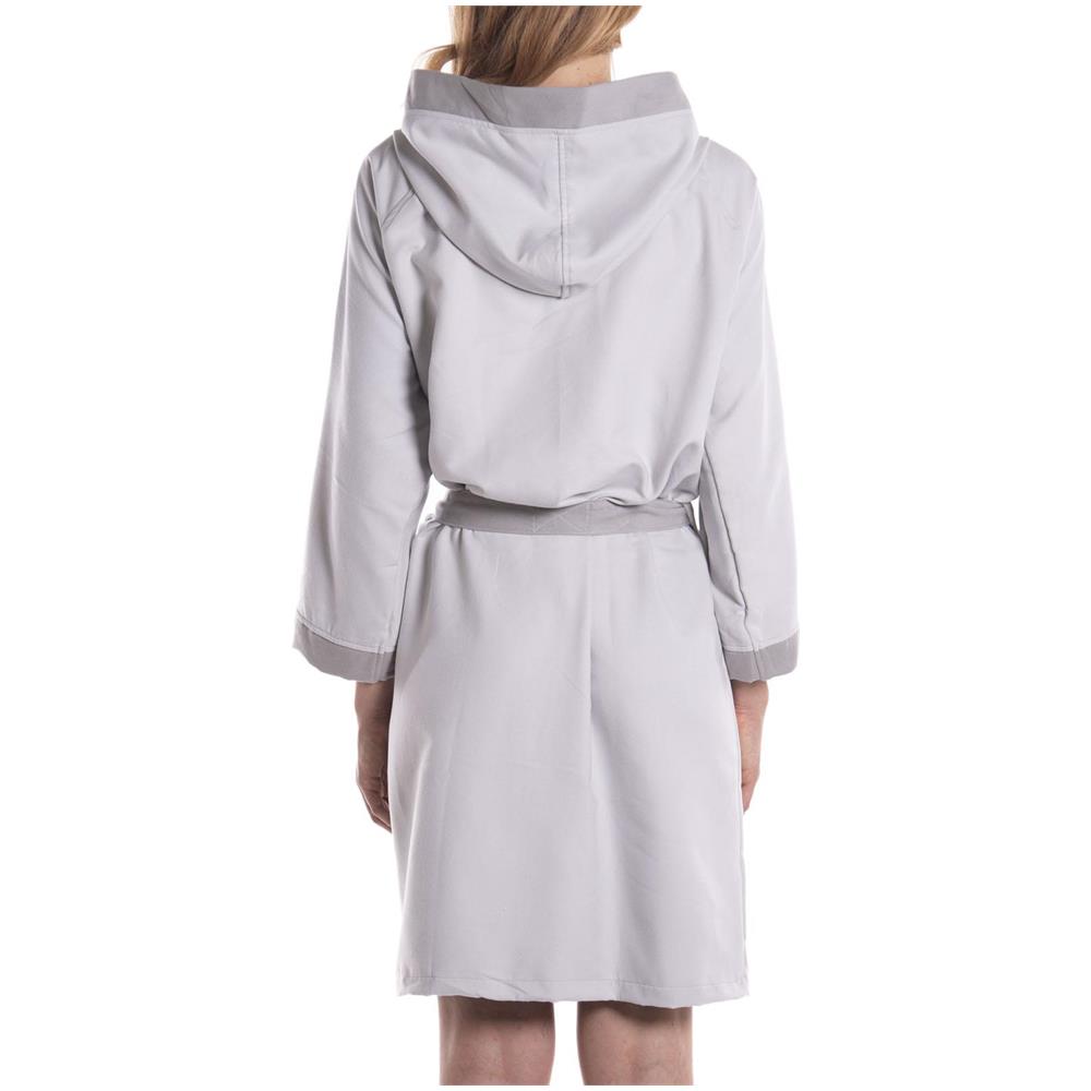 Accappatoio Con Cappuccio Spugnissima Tecno Bicolor In Microfibra Colore Argentato Misura Xxl - Foto 2