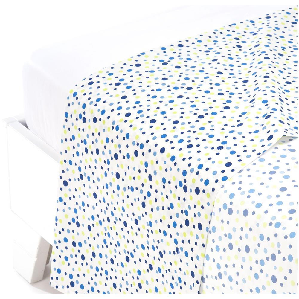 Lenzuolo Superiore Pois In Cotone Colore Blu Misura Singolo - Foto 1