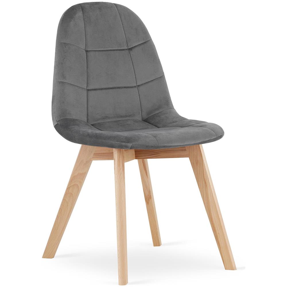 Sedia NUUC in velluto grigio scuro, design ergonomico x4 - Foto 2