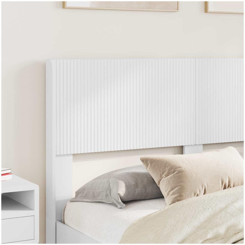 Struttura del letto con stoccaggio e testata Bianco - Foto 2
