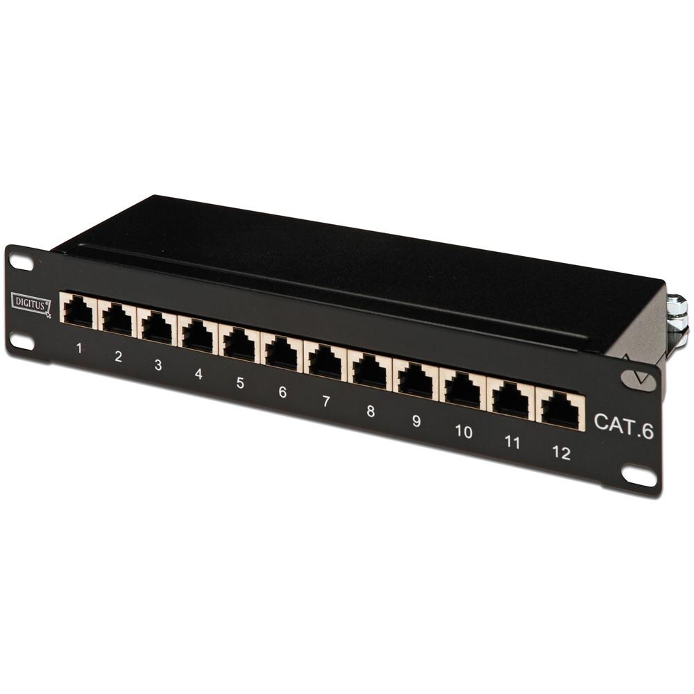 Pannello Patch di Rete 12 Porte CAT 6 RJ45 FM Cat 6 Nero - Foto 1