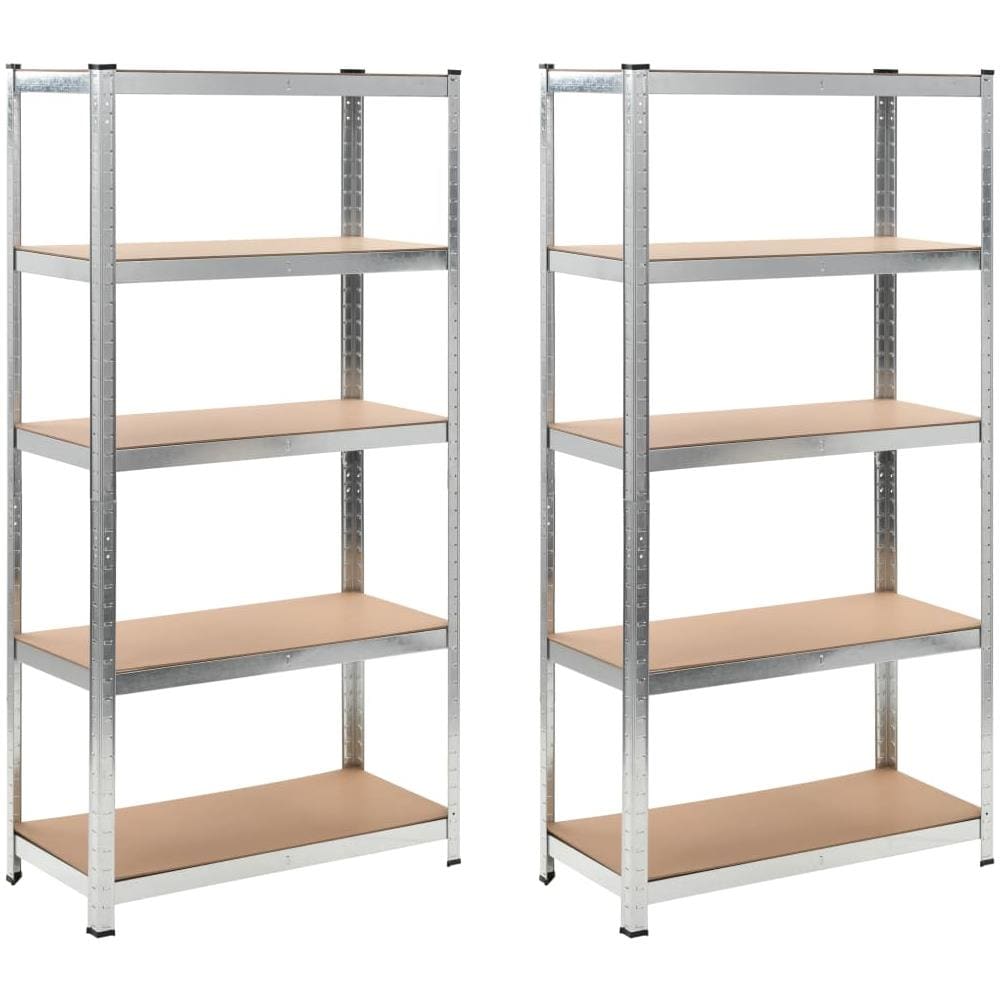 Questi scaffali resistenti sono la scelta ideale sia per lo stoccaggio residenziale che per quello commerciale, e offrono un ampio spazio dove tenere tutto in ordine. Materiale robusto: Gli scaffali portaoggetti sono costituiti da telai in acciaio e tavole in legno multistrato. I telai in acciaio garantiscono robustezza e stabilità, mentre il legno ingegnerizzato offre forza, stabilità, e resistenza all'umidità. Forte capacità di carico: Grazie al grande spessore del materiale - Foto 1