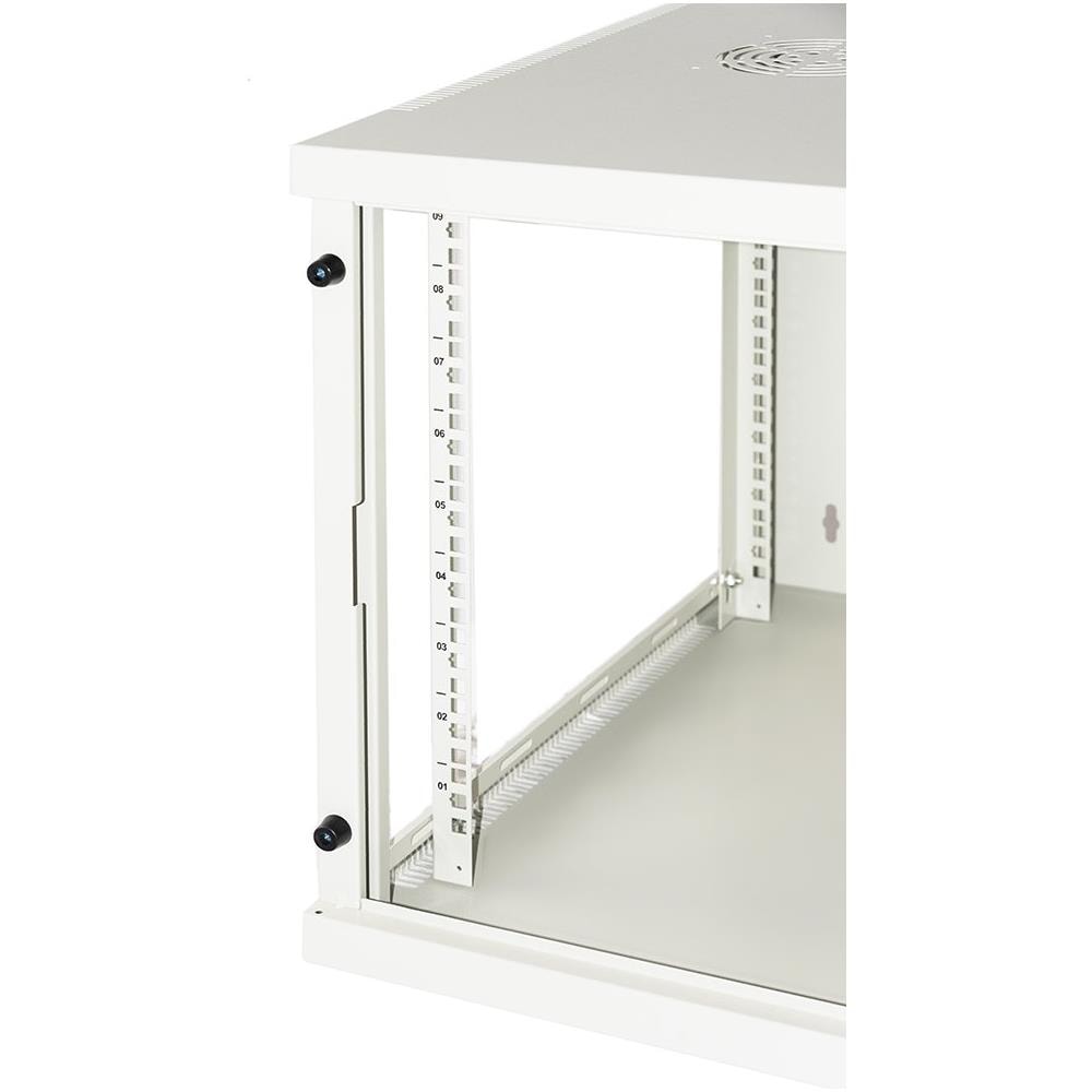 Armadio Rack 19" 9 Unita' Da Muro (a) 490x (l) 540 X Profondita' 600 Mm. Colore Grigio Chiaro Porta Vetro - Foto 2