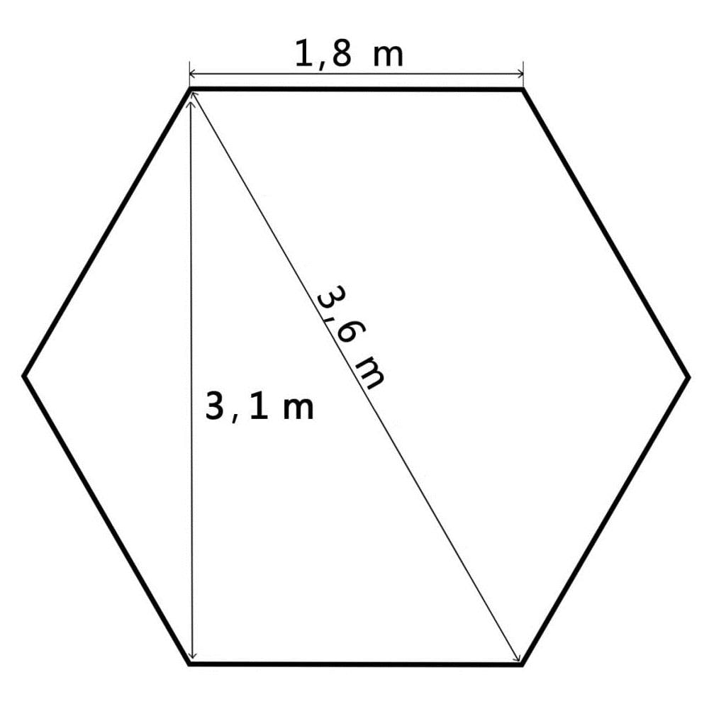 Gazebo Pieghevole Esagonale Pop-Up Grigio 3,6x3,1 m - Foto 16