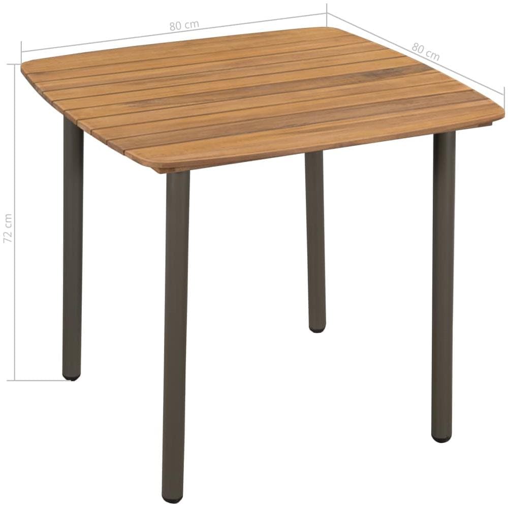 vidaXL Legno Massello di Acacia Tavolo da Giardino Pieghevole Tavolino da Esterni Mobili da Giardino Arredo da Esterni Arredamento Patio 110x67x74 cm